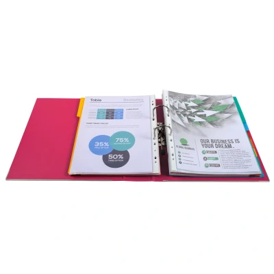 Afbeelding van Exacompta ref. 53359E 1 Ordner met hefboom Maxi Prem&#039;Touch® A4 80 mm rug mechaniek Afmetingen: 32 x 30 8 cm Formaat Kleur : Framboos
