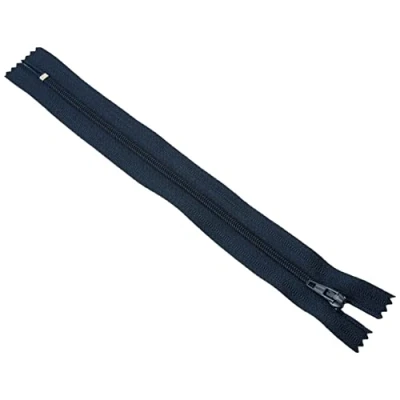 Afbeelding van Trimz 20cm ( 8&quot;) Navy one Way end Stop Zip met 4mm Tanden 1 Pc, Polyester, 20 cm
