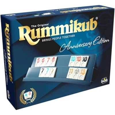 Afbeelding van RUMMIKUB Anniversary Edition 45 Jarige Editie Luxe Bordspel voor Kinderen en Volwassenen vanaf 7 Jaar Gezelschapsspel 2 tot 4 Spelers Inclusief 106 Stenen 20/40 Min