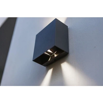 Afbeelding van LUTEC Led buitenwandlamp Gemini, moderne wandlamp van aluminium in antraciet, lichtstraal instelbaar, geschikt voor elke huismuur, 10Watt, 230V, 400Lm