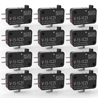 Afbeelding van Gebildet 12pcs 125V/250V 15A Momentary Microschakelaar voor Magnetron Deur Arcade Cherry Drukknop,SPDT 1 NO NC Eindschakelaar V 15 1C25,Snap Action