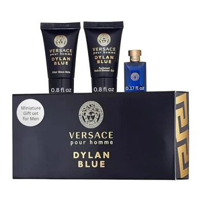 Afbeelding van Versace Dylan blauw miniatuurset 3 delig eenheidsmaat meerkleurig