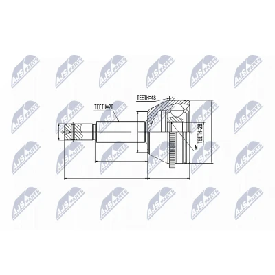 Afbeelding van Homokineet reparatie set, aandrijfas NTY NPZ FR 038