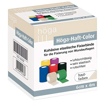 Afbeelding van Höga Haft Color 6 cm x 4 m, huidskleur, samenhangend (op zichzelfhechtend) fixeerverband, luchtdoorlatend, zeer elastisch, antislip, 26 g