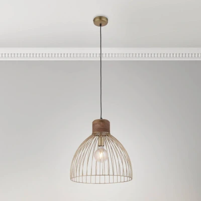 Afbeelding van Just Light Hanglamp Alami bruin messing 11489 60
