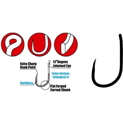 Afbeelding van Gamakatsu G Carp Spec Rx Hooks Barbless Grey #10 Vishaak