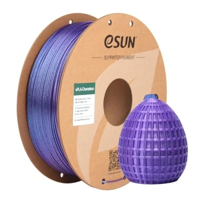 Afbeelding van eSUN Kameleon PLA filament 1.75mm, Glitter 3D printer filament, kleurverloop verandering dimensionale nauwkeurigheid +/ 0.05mm, 1KG spoel (2.2 LBS) voor printers, Nevel Paars