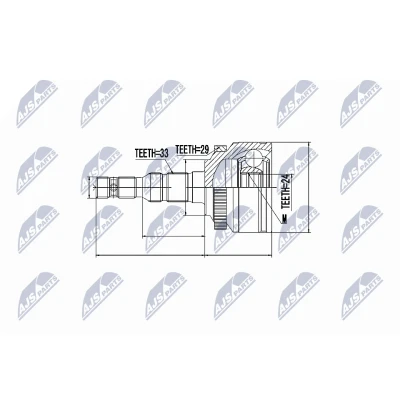 Afbeelding van Homokineet reparatie set, aandrijfas NTY NPZ PL 027