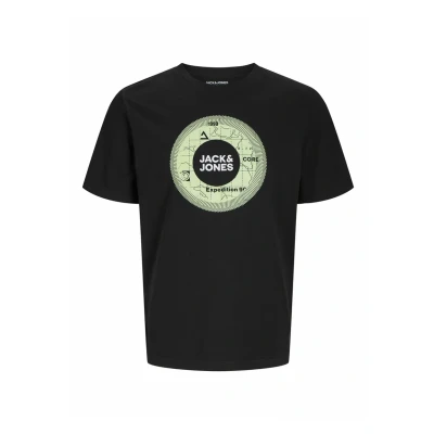 Afbeelding van Jack &amp; Jones Gedruckt Rundhals Tshirt print, Heren, Maat: Small, Black