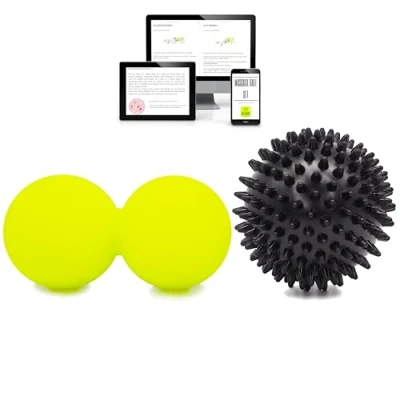 Afbeelding van KALAHARI Massage Ballen, Dubbele bal en Egelbal eBook met oefeningen in het Nederlands voor myofasciale Zelfmassage, Fasciitis Plantaris, Herstel Fasciabal voetreflexologie, Trigger Point