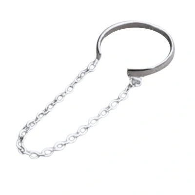Afbeelding van Earcuff zilver smal kettinkje Charme Bijoux