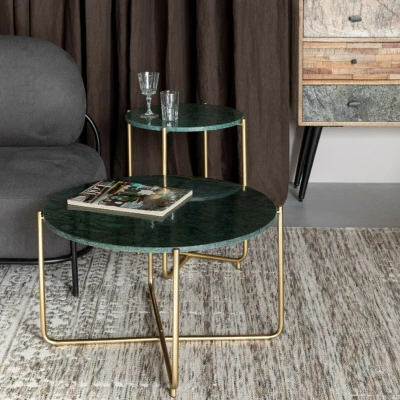 Afbeelding van Puur Torsby salontafel Marmer groen