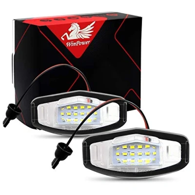Afbeelding van WinPower Foutloos 18 SMD LED Nummer Kentekenverlichting Montage Koel Wit Lampen Lamp 6000 K voor Civic/Accord, 2 Stuks