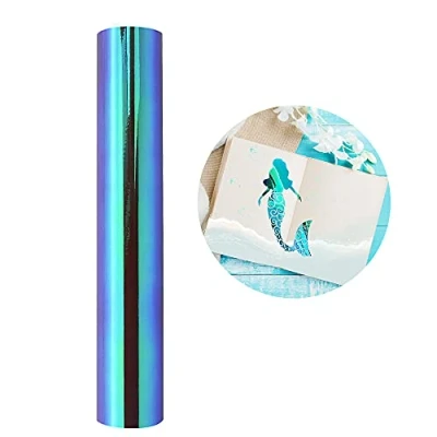 Afbeelding van Zelfklevende Vinyl folie Permanente Plotterfolie, 30cm x 305cm Glanzend Rol,Premium Chroom Vinyl, DIY Knutselwerk, Auto Sticker, Window Graphics(Metallic Paars Groen)
