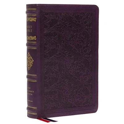 Afbeelding van NKJV, Personal Size Reference Bible, Sovereign Collection, Leathersoft, Purple, Red Letter, Thumb Indexed, Comfort Print