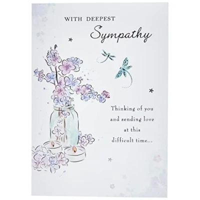 Afbeelding van Piccadilly Greetings Group Ltd PRACHTIG GEWORDEN MET DIEPSTE SYMPATHIE WENKAART, 7 x 5, witgrijszwart