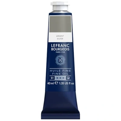Afbeelding van Lefranc Bourgeois 301805 Fijne olieverf van uitstekende kwaliteit, lichtecht met een gelijkmatige consistentie, tube 40 ml, ideaal voor spieraammen, canvas, schilderbord Zilveren tint