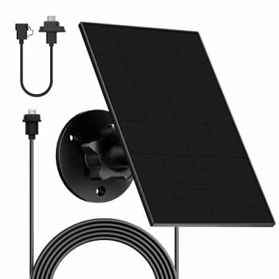 Afbeelding van Zonnepaneel voor Blink camera, Outdoor, knippercamera, compatibel met XT/XT2 camera en SimpliSafe (niet inbegrepen), IP65 Outdoor (3e generatie) rubberen stekker