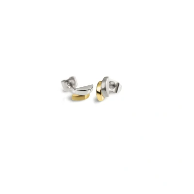 Afbeelding van Boccia 0552 03 Oorknoppen titanium zilver en goudkleurig