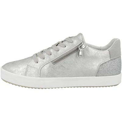 Afbeelding van Geox D Blomiee A Sneakers laag, Dames, Maat: 37, Silver Imitatieleer/ textiel