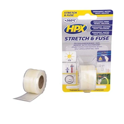 Afbeelding van HPX Stretch &amp; Fuse Vulkaniserende Tape Zwart 25 Mm X 1,8 Lijm, Kit