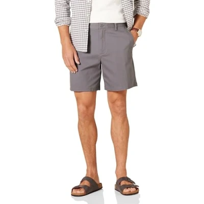 Afbeelding van Amazon Essentials Heren Classic Fit 7&quot; Comfort Stretch Chino Short, Houtskool, 42
