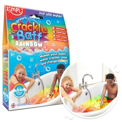 Afbeelding van Zimpli Kids Crackle Baff Rainbow van Kids, 6 baden, knetteren, barsten en veranderen het kleurwater als bij toverslag, multisensorische speelse activiteit