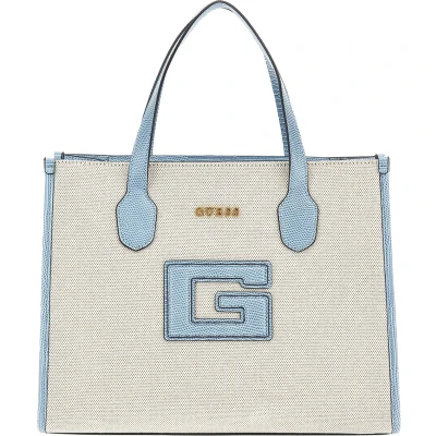 Afbeelding van GUESS Handtas Schoudertas G Status Compartment Tote Natural / Light Denim Beige