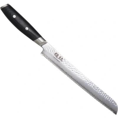 Afbeelding van Yaxell Japans Serie Tsuchimon Broodmes VG10 Staal 61 HRC Lemmet 23 cm 3 Lagen Damaststaal Canvas Micarta Heft
