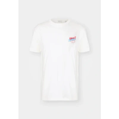 Afbeelding van GANT Placed Graphic Tshirt print, Heren, Maat: Medium, Cream