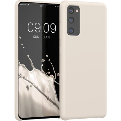Afbeelding van kwmobile telefoonhoesje geschikt voor Samsung Galaxy S20 FE Hoesje met siliconen coating Smartphone case in crème