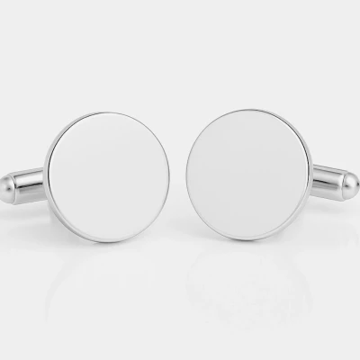 Afbeelding van Lovelockers® Manchetknopen Zilver (Edelstaal RVS) Rond 18MM Vaderdag Kerst Sinterklaas
