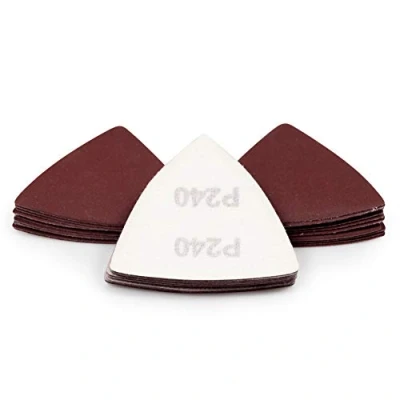 Afbeelding van SPEEDWOX 30 Stks Haak en Loop Driehoek Schuurpapier 240 Grit 80mm 3 1/8 Inch Voor Oscillerende Multi Tool Detail Sander Schuurschijven Schuurpads