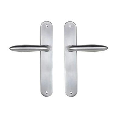 Afbeelding van Bricard 984052 Set Zamak handgrepen op schetsplaat voor sleutelloze binnendeur (stok) zilver