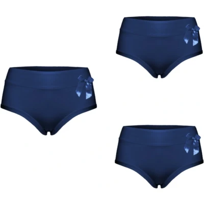 Afbeelding van Dames slips 3 pack 9033 met strikje M donkerblauw