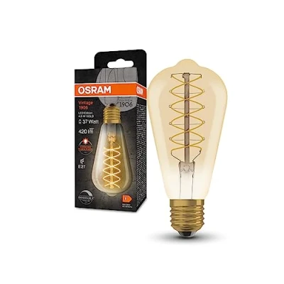 Afbeelding van OSRAM Dimmbare LED Lampen, Vintage Edition, 37 Watts Ersatz, E27, G95 shape, 2200 Kelvin, Warm Comfort Light, Klares Glas, single Pack