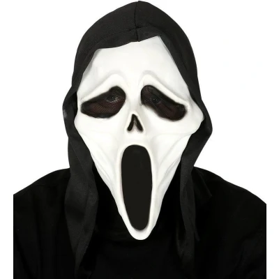 Afbeelding van Fiestas Halloween thema verkleed masker Scream/Ghostface volwassenen met kap Verkleedmaskers