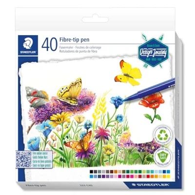 Afbeelding van STAEDTLER triplus color 323 driehoekige viltstift, drukbestendige punt, lijnbreedte 1 mm, kindvriendelijk, kartonnen etui met 40 stuks van gerecycled kunststof, gesorteerde kleuren,