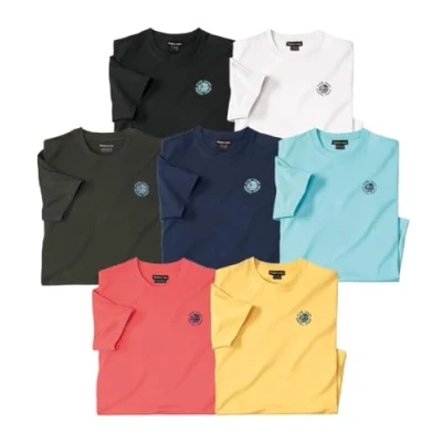 Afbeelding van ATLAS FOR MEN Set van 7 effen T shirts Palm Coast Heren Verkrijgbaar in grote maten M
