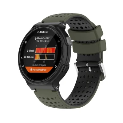 Afbeelding van Siliconen Dot Pattern bandje Donkergroen + zwart Garmin Forerunner 220 / 230 235 620 630 735 (XT)