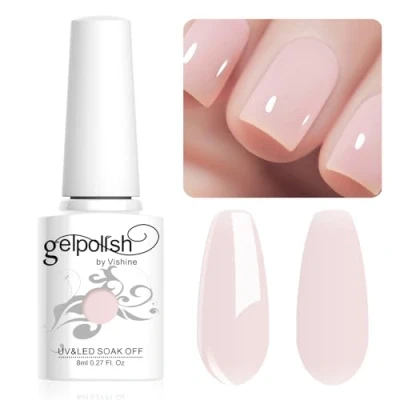 Afbeelding van Vishine Nagellak 8ml, semi permanent, gel, UV, LED, soak off, manicure, roze, #1361