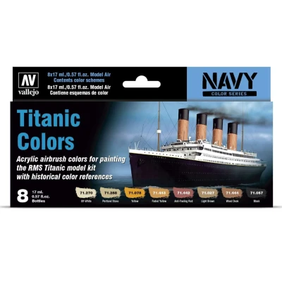 Afbeelding van Vallejo Model Air Titanic kleuren 8 17ml 71646