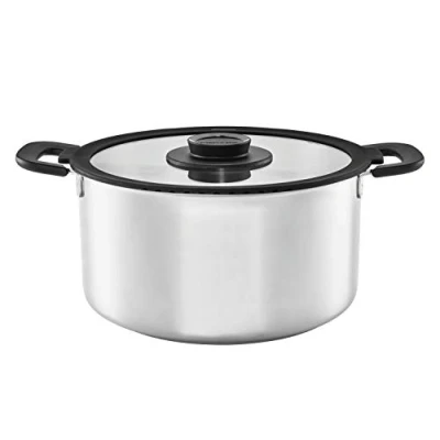 Afbeelding van Fiskars Braadpan met deksel, Ø 28 cm, volume: 7,0 l, geschikt voor alle kookplaten, roestvrij staal/kunststof, Functional Form, 1026579