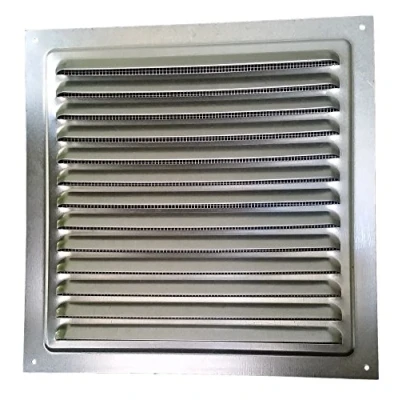 Afbeelding van Ventilatierooster van metaal, zink, met insectennet, ventilatierooster, afvoerlucht/toevoerlucht, ventilatie, 15 x cm