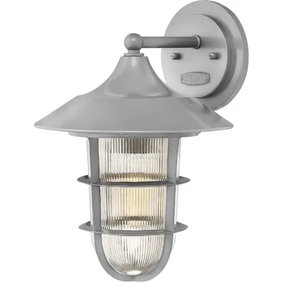 Afbeelding van Hinkley LED Wand Buitenlamp Marina 1X E27 Max 100W IP44 Dimbaar Silver