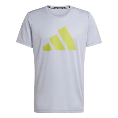 Afbeelding van adidas Heren Run It Stripes Tee, halo silver, M
