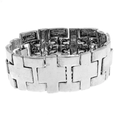 Afbeelding van Behave Heren schakel armband Vintage Zilverkleur