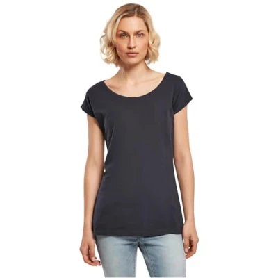 Afbeelding van Build Your Brand Dames T shirt met brede hals, navy, 4XL