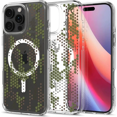Afbeelding van Spigen Ultra Hybrid MagFit Case voor iPhone 16 Pro Max, Compatibel met MagSafe accessories hoesje Digital Camo