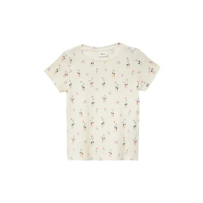 Afbeelding van s.Oliver Elastisches Tshirt print voor kinderen, Maat: 92/98, Creme